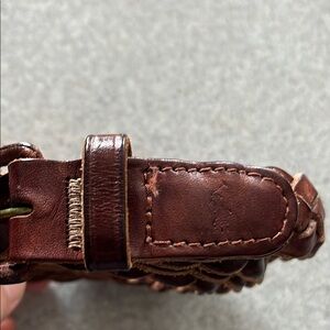 Brown Leather Braided Belt by Polo Ralph Lauren size 38